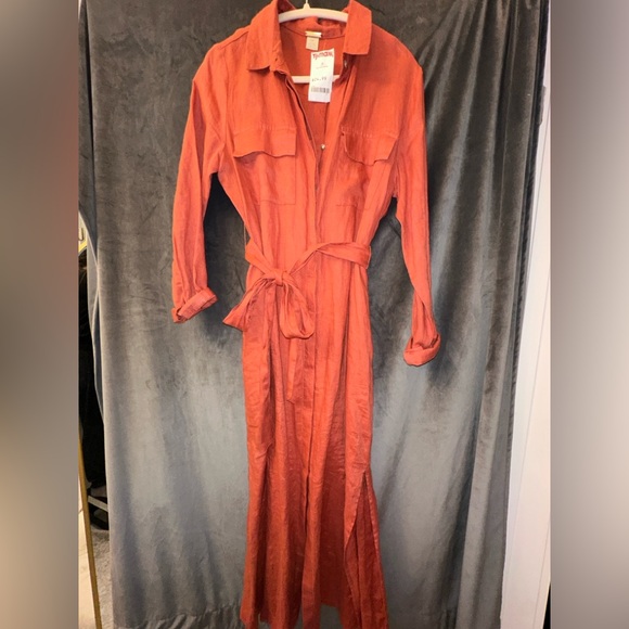 Magaschoni Terracotta Long Sleeve Dress - Picture 2 of 6